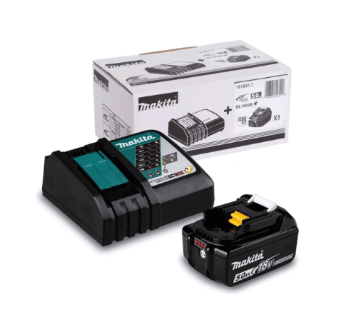 Cargador de Baterías 18v Simple Dc18rc Rapido + Bl1850b en Caja de Carton - 191b51-7 (Makita)