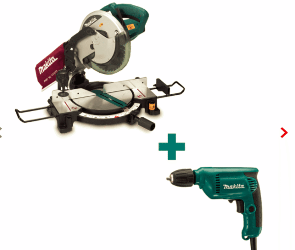 Combo Sierra ingleteadora 10 1450W Talaladro MLS100-8 Makita