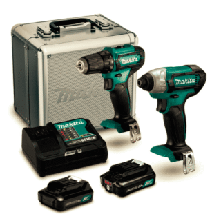 Taladro Atornillador 10Mm DF333D + Atornillador De Impacto TD110D 12V Max Con DC10SB - CLX224SAX Makita