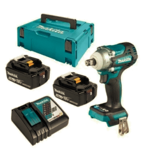 Llave de Impacto Inalámbrica 18V Batería + Cargador + Makpac DTW300RTJ Makita